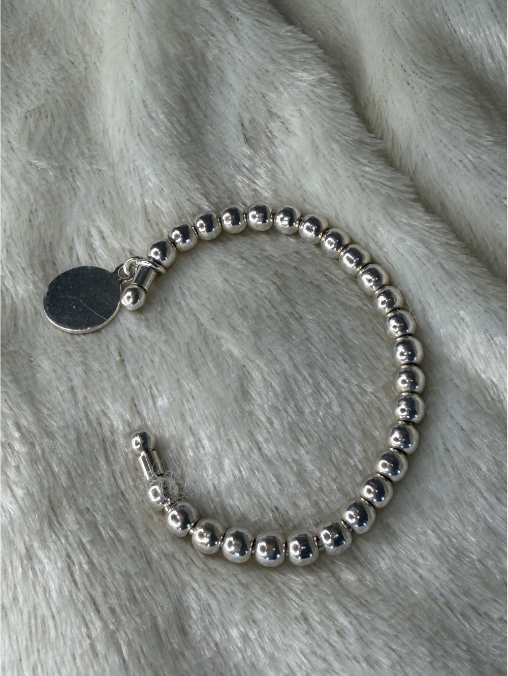 Silpada Sterling Silver Flexible Ball Beaded Disc Charm Cuff Bracelet B0744 - Picture 6 of 6